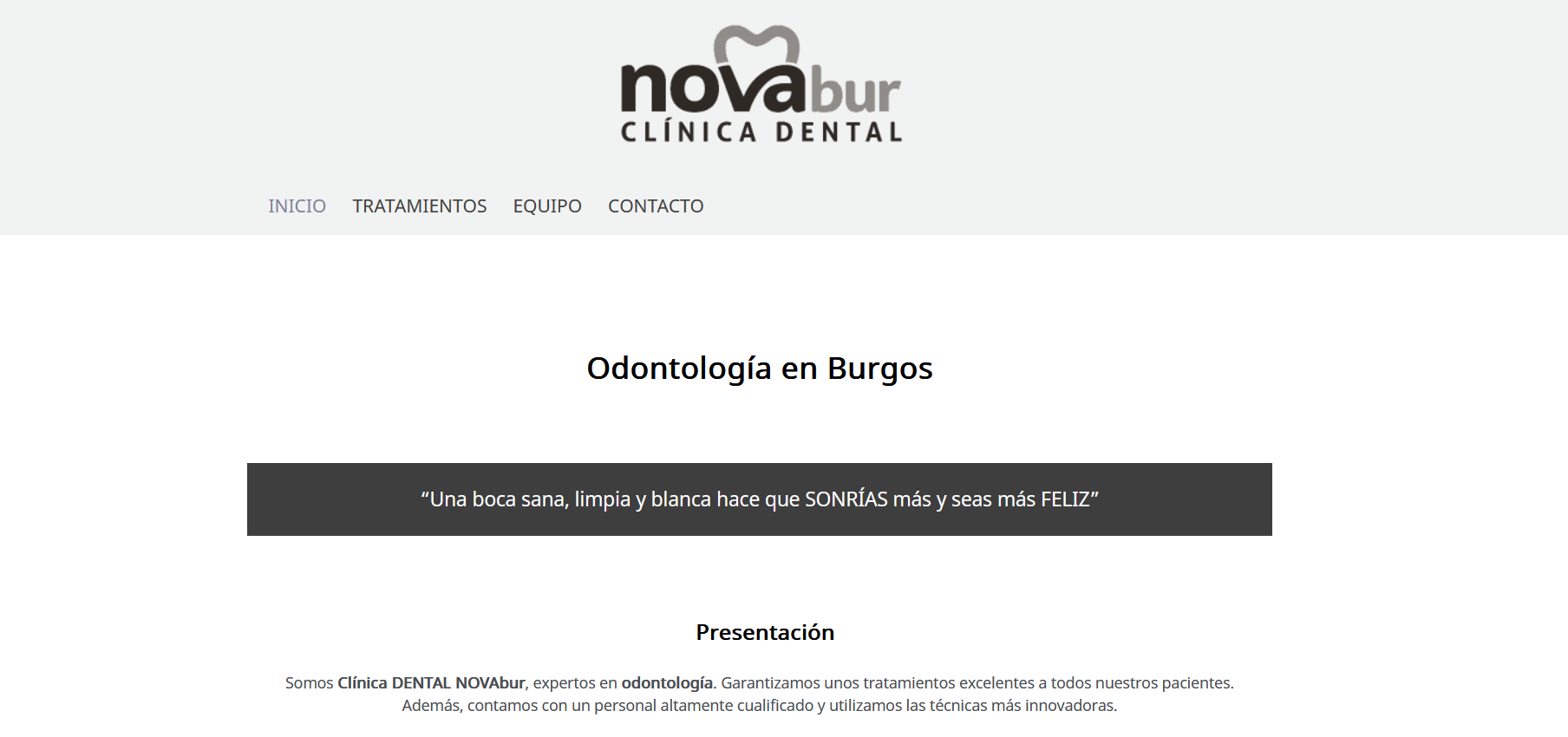 Dental clinic website before SEO — minimal Google visibility